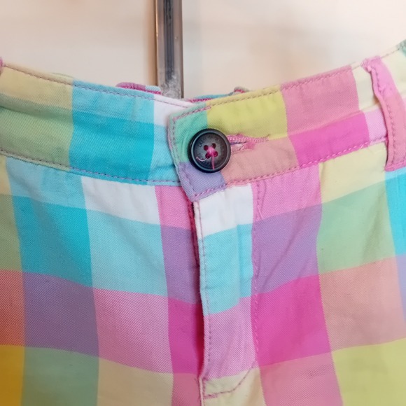 Y2K Girls H&M L.O.G.G. Plaid Pastel Colorful Casual Cute Summer Short Shorts - Picture 8 of 13